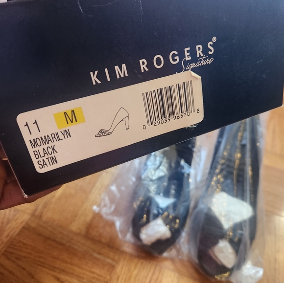 Size 11 satin black peep toe heels - Picture 5 of 8